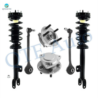 Set of 6 Front Lower Forward Control Arm Ball Joint-Wheel Hub Bearing Assembly-Quick Complete Strut-Coil Spring Assembly For 2015 2016 Dodge Charger