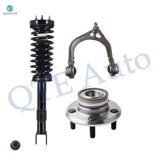 Set of 3 Front Left Upper Control Arm Ball Joint-Wheel Hub Bearing Assembly-Quick Complete Strut-Coil Spring Assembly For 2005-2008 Chrysler 300 C