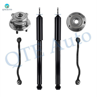 Set of 6 Rear Lower Rearward Control Arm-Wheel Hub Bearing Assembly-Shock Absorber For 2005-2008 Dodge Magnum w/ Performance Suspension