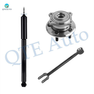 Set of 3 Rear Lower Forward Control Arm-Wheel Hub Bearing Assembly-Shock Absorber For 2006-2009 Dodge Charger w/ Performance Suspension