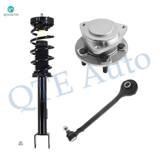 Set of 3 Front Left Lower Forward Control Arm Ball Joint-Wheel Hub Bearing Assembly-Quick Complete Strut-Coil Spring Assembly For 2015-2023 Dodge Challenger