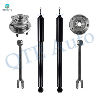 Set of 6 Rear Lower Forward Control Arm-Wheel Hub Bearing Assembly-Shock Absorber For 2005-2008 Dodge Magnum w/ Performance Suspension