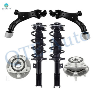Set of 6 Front Lower Control Arm Ball Joint-Wheel Hub Bearing Assembly-Quick Complete Strut-Coil Spring Assembly Replacement For 2010-2017 GMC Terrain L4