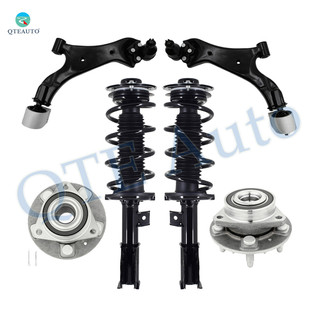 Set of 6 Front Lower Control Arm Ball Joint-Wheel Hub Bearing Assembly-Quick Complete Strut-Coil Spring Assembly Replacement For 2010-2017 GMC Terrain