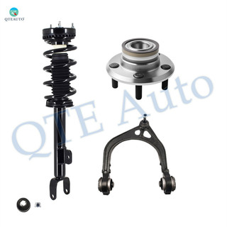 Set of 3 Front Left Upper Control Arm Ball Joint-Wheel Hub Bearing Assembly-Quick Complete Strut-Coil Spring Assembly Replacement For 2011 Dodge Charger