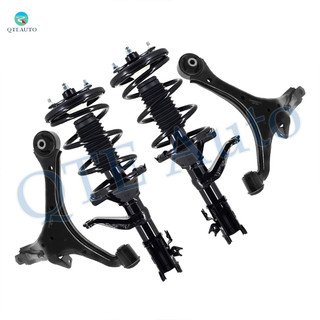 Set of 4 Front Lower Control Arm-Quick Complete Strut-Coil Spring Assembly Replacement For 2003-2006 Honda Element