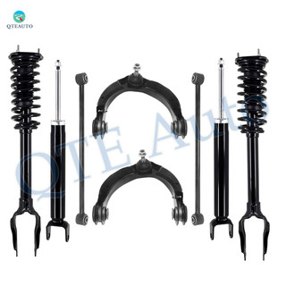 Set of 8 Front Upper Control Arm Ball Joint-Quick Complete Strut-Coil Spring Assembly-Rear Lower Rearward Control Arm-Shock Absorber Replacement For 2011-2015 Jeep Grand Cherokee