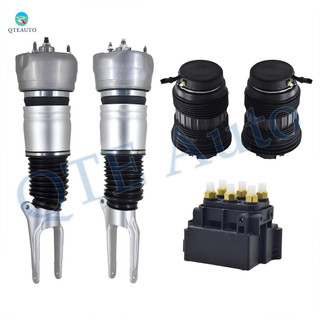 Set of 5 Air Suspension Valve Solenoid Block-Front Air Suspension Spring Strut-Rear Air Suspension Spring Bag For 2010-2013 Porsche Panamera
