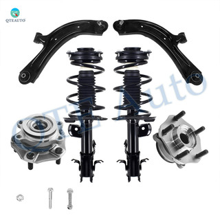 Set of 6 Front Lower Control Arm Ball Joint-Wheel Hub Bearing Assembly-Quick Complete Strut-Coil Spring Assembly For 2013 Nissan Sentra