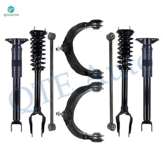 Set of 8 Front Upper Control Arm Ball Joint-Quick Complete Strut-Coil Spring Assembly-Rear Lower Rearward Control Arm-Complete Shock Absorber Kit For 2011-2015 Jeep Grand Cherokee