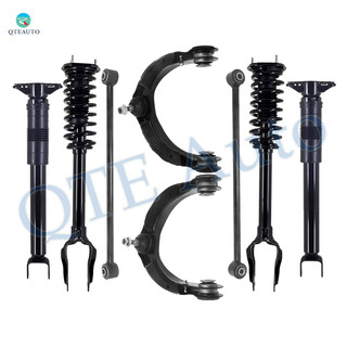 Set of 8 Front Upper Control Arm Ball Joint-Quick Complete Strut-Coil Spring Assembly-Rear Lower Rearward Control Arm-Complete Shock Absorber Kit For 2011-2015 Jeep Grand Cherokee Exc. Sport Suspension