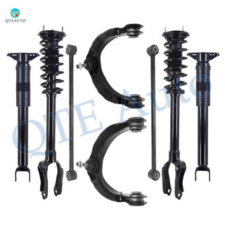 Set of 8 Front Upper Control Arm Ball Joint-Quick Complete Strut-Coil Spring Assembly-Rear Lower Rearward Control Arm-Complete Shock Absorber Kit For 2011-2015 Jeep Grand Cherokee V6 3.6L