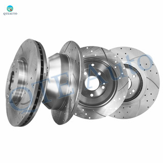 Set of 4 Front 300 mm-Rear 302 mm Drilled Slotted Brake Disc Rotors For 2010-2012 Hyundai Santa FE