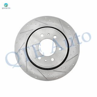 Front 1 Piece Left 350mm Drilled Slotted Brake Disc Rotor For 2014-2021 Lincoln Navigator
