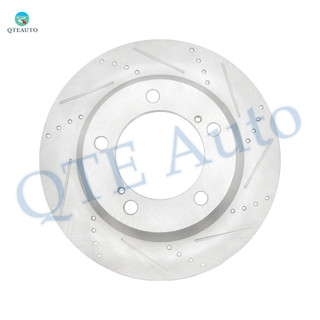 Front 1 Piece Left 355mm Drilled Slotted Brake Disc Rotor For 2007-2021 Toyota Tundra