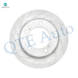 Front 1 Piece Right 355mm Drilled Slotted Brake Disc Rotor For 2007-2021 Toyota Tundra