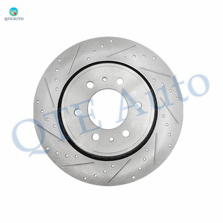 Front 1 Piece Right 350mm Drilled Slotted Brake Disc Rotor For 2014-2021 Lincoln Navigator