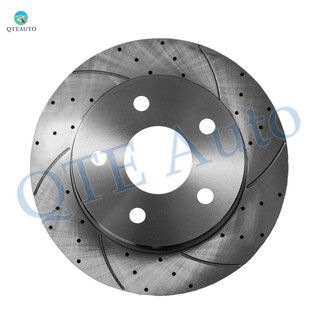 Left 1 Piece Front 336mm Drilled Slotted Brake Disc Rotor For 2002-2010 Dodge RAM 1500