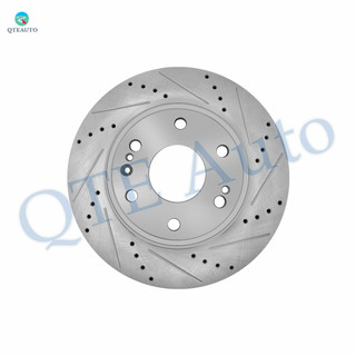 Front 1 Piece Left 330mm Drilled Slotted Brake Disc Rotor For 2014-2018 Chevrolet Silverado 1500