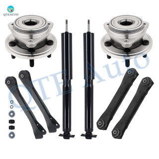Set of 8 Front Upper and Lower Control Arm-Wheel Hub Bearing Assembly-Shock Absorber For 1999-2001 Jeep Cherokee