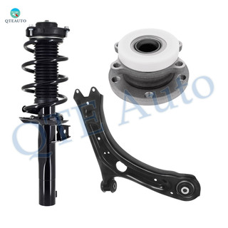 Set of 3 Front Left Lower Control Arm Ball Joint-Wheel Hub Bearing Assembly-Quick Complete Strut-Coil Spring Assembly For 2012-2019 Volkswagen Beetle