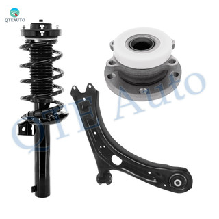 Set of 3 Front Left Lower Control Arm Ball Joint-Wheel Hub Bearing Assembly-Quick Complete Strut-Coil Spring Assembly For 2012-2018 Volkswagen Passat