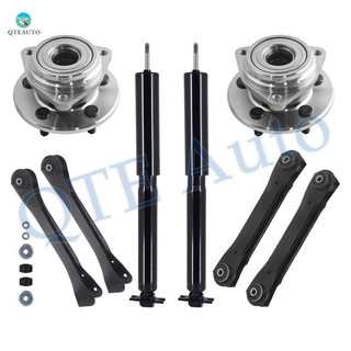 Set of 8 Front Upper-Lower Control Arm-Wheel Hub Bearing Assembly-Shock Absorber For 1992-1999 Jeep Cherokee