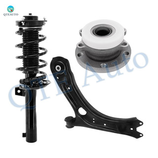 Set of 3 Front Right Lower Control Arm Ball Joint-Wheel Hub Bearing Assembly-Quick Complete Strut-Coil Spring Assembly For 2012-2019 Volkswagen Passat