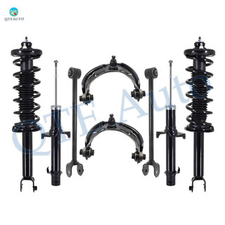 Set of 8 Front Upper Control Arm Ball Joint-Suspension Strut Assembly-Rear Lower Rearward Control Arm-Quick Complete Strut-Coil Spring Assembly For 2009-2014 Acura TL FWD