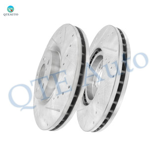 Front 329.8mm Drilled Slotted Disc Brake Rotors For 2007-2013 Acura MDX, 2009-2015 Honda Pilot, 2017 2018 Acura RLX, 2010-2013 Acura ZDX, Automotive Replacement Brake Rotors