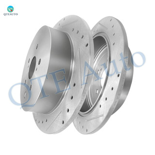 Rear 309mm Drilled Slotted Disc Brake Rotors For 2010-2015 Lexus RX350, 2010-2015 Lexus RX450H, 2014-2019 Toyota Highlander, 2011-2020 Toyota Sienna