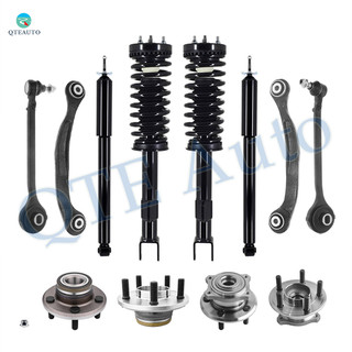 Set of 12 Front Lower Forward Control Arm Ball Joint-Wheel Hub Bearing Assembly-Quick Complete Strut-Coil Spring Assembly-Rear Upper Rearward Control Arm-Wheel Hub Bearing Assembly-Shock Absorber For 2005-2009 Chrysler 300 C