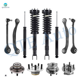 Set of 12 Front Lower Forward Control Arm Ball Joint-Wheel Hub Bearing Assembly-Quick Complete Strut-Coil Spring Assembly-Rear Upper Rearward Control Arm-Wheel Hub Bearing Assembly-Shock Absorber For 2005-2008 Dodge Magnum