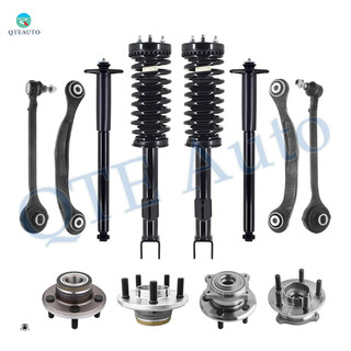 Set of 12 Front Lower Forward Control Arm Ball Joint-Wheel Hub Bearing Assembly-Quick Complete Strut-Coil Spring Assembly-Rear Upper Rearward Control Arm-Wheel Hub Bearing Assembly-Complete Shock Absorber Kit For 2005-2008 Dodge Magnum