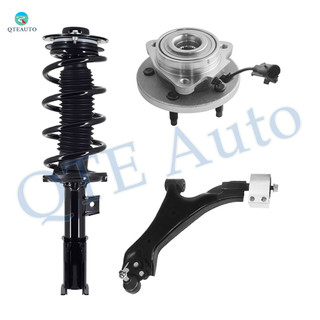 Set of 3 Front Left Lower Control Arm Ball Joint-Wheel Hub Bearing Assembly-Quick Complete Strut-Coil Spring Assembly For 2012 Chevrolet Captiva Sport