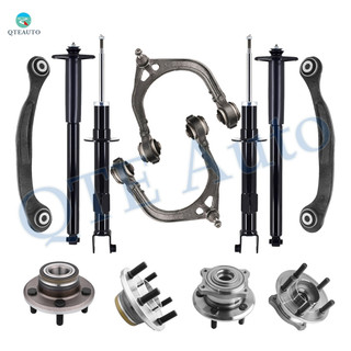 Set of 12 Front Upper Control Arm Ball Joint-Wheel Hub Bearing Assembly-Suspension Strut Assembly-Rear Upper Rearward Control Arm-Wheel Hub Bearing Assembly-Complete Shock Absorber Kit For 2005-2008 Dodge Magnum Adjustable
