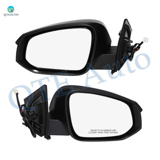 Driver & Passenger Side Mirrors, Left-Right Power Non-Heated Textured Black Manual Folding View Mirror For 2013-2015 Toyota RAV4, Door Mirror Pair of 2