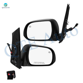 Driver & Passenger Side Mirrors, Left-Right Power Heated Paintable Manual Folding View Mirrors For 2011 2012 Toyota Sienna, Door Mirror Pair of 2