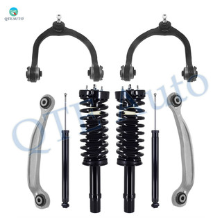 Set of 8 Front Upper Control Arm Ball Joint-Quick Complete Strut-Coil Spring Assembly-Rear Upper Rearward Control Arm-Shock Absorber For 2007-2010 Dodge Charger