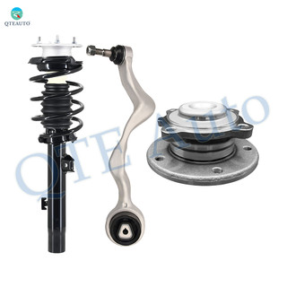 Set of 3 Front Right Lower Forward Control Arm Ball Joint-Wheel Hub Bearing Assembly-Quick Complete Strut-Coil Spring Assembly For 2012 2013 BMW 135I w/ Sport Suspension