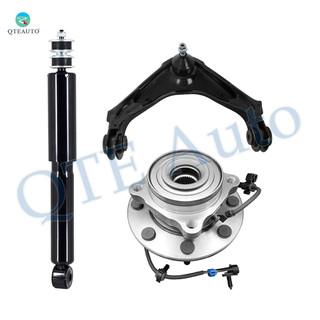 Set of 3 Front Upper Wheel Hub Bearing Assembly-Control Arm Ball Joint-Shock Absorber For 2007 GMC Sierra 2500 HD Classic