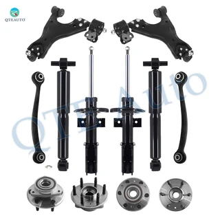 Set of 12 Front Lower Control Arm Ball Joint-Wheel Hub Bearing Assembly-Suspension Strut Assembly-Rear Upper Forward Control Arm-Wheel Hub Bearing Assembly-Shock Absorber For 2007-2012 GMC Acadia
