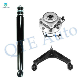 Set of 3 Front Upper Wheel Hub Bearing Assembly-Control Arm Ball Joint-Shock Absorber For 2002 2003 Chevrolet Avalanche 2500