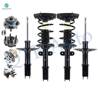 Set of 8 Front Wheel Hub Bearing Assembly-Suspension Strut Assembly-Rear Wheel Hub Bearing Assembly-Quick Complete Strut-Coil Spring Assembly For 2003 Buick Century