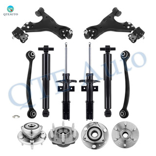 Set of 12 Front Lower Control Arm Ball Joint-Wheel Hub Bearing Assembly-Suspension Strut Assembly-Rear Upper Forward Control Arm-Wheel Hub Bearing Assembly-Shock Absorber For 2007-2010 Saturn Outlook