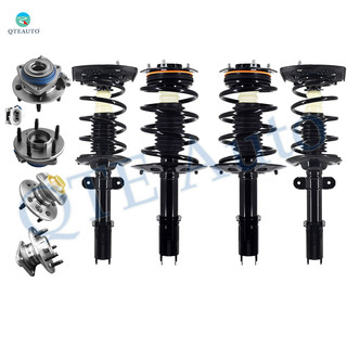 Set of 8 Front-Rear Wheel Hub Bearing Assembly-Quick Complete Strut-Coil Spring Assembly For 2003 Buick Century