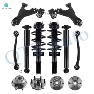 Set of 12 Front Lower Control Arm Ball Joint-Wheel Hub Bearing Assembly-Quick Complete Strut-Coil Spring Assembly-Rear Upper Forward Control Arm-Wheel Hub Bearing Assembly-Shock Absorber For 2017 GMC Acadia Limited Monotube Performance Upgrade
