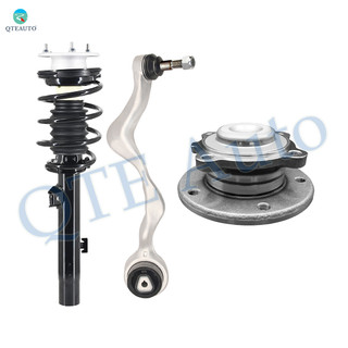 Set of 3 Front Left Lower Forward Control Arm Ball Joint-Wheel Hub Bearing Assembly-Quick Complete Strut-Coil Spring Assembly Replacement For 2006 BMW 325I