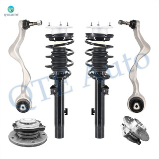 Set of 6 Front Lower Forward Control Arm Ball Joint-Wheel Hub Bearing Assembly-Quick Complete Strut-Coil Spring Assembly Replacement For 2006 BMW 325I