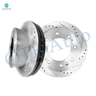 Front 355mm Drilled Slotted Brake Disc Rotors For 2016-2018 Chevrolet Suburban 3500 HD